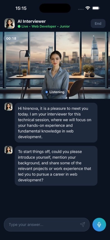 Live AI interview